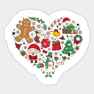 Christmas Ornaments Heart Love Gingerbread Sticker